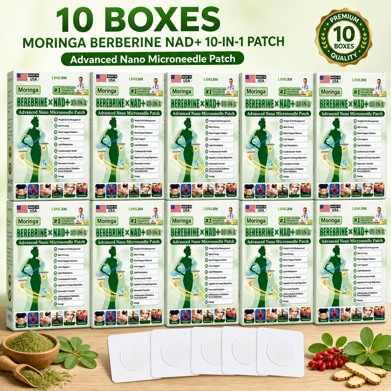 𝐇𝐞𝐚𝐥𝐫𝐢𝐳𝐞® Moringa · Berberine × NAD+ 𝟏𝟎-𝐢𝐧-𝟏 𝐀𝐝𝐯𝐚𝐧𝐜𝐞𝐝 𝐍𝐚𝐧𝐨 𝐌𝐢𝐜𝐫𝐨𝐧𝐞𝐞𝐝𝐥𝐞 𝐏𝐚𝐭𝐜𝐡 — 𝐎𝐧𝐜𝐞 𝐃𝐚𝐢𝐥𝐲, 𝐕𝐢𝐬𝐢𝐛𝐥𝐞 𝐑𝐞𝐬𝐮𝐥𝐭𝐬 𝐢𝐧 𝟕 𝐃𝐚𝐲𝐬