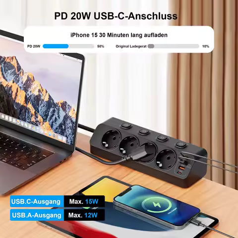 PowerClamp Pro™ Hub d'alimentation de bureau 100 W